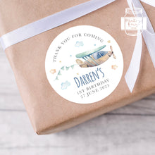 Load image into Gallery viewer, Watercolour Plane Style Birthday Stickers