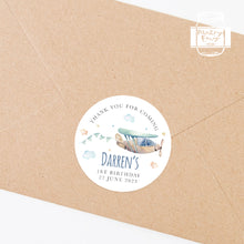 Load image into Gallery viewer, Watercolour Plane Style Birthday Stickers