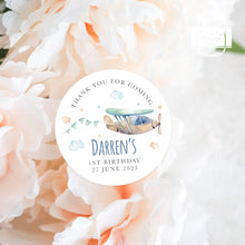 Load image into Gallery viewer, Watercolour Plane Style Birthday Stickers