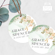 Load image into Gallery viewer, Wedding Favour Tags Greenery Style Round Party Favour Gift Tags