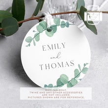 Load image into Gallery viewer, Wedding Favour Tags Greenery Style Watercolour Leaf Style Round Party Favour Gift Tags