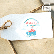 Load image into Gallery viewer, Whale Themed Birthday Party Stickers