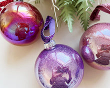 Load image into Gallery viewer, Personalised Glass Bauble, Glass Baubles Customised *NOT soft plastic*, Christmas Gift

