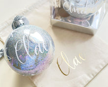 Load image into Gallery viewer, Personalised Glass Bauble, Glass Baubles Customised *NOT soft plastic*, Christmas Gift
