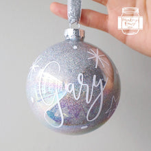 Load image into Gallery viewer, Personalised Glass Bauble, Glass Baubles Customised *NOT soft plastic*, Christmas Gift
