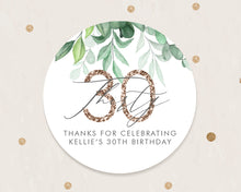 Load image into Gallery viewer, 21st Birthday Greenery Leaf Style Party Stickers Favour Stickers
