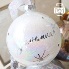 Load image into Gallery viewer, Personalised Glass Bauble, Glass Baubles Customised *NOT soft plastic*, Christmas Gift
