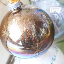 Load image into Gallery viewer, Personalised Glass Bauble, Glass Baubles Customised *NOT soft plastic*, Christmas Gift
