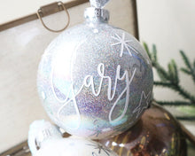 Load image into Gallery viewer, Personalised Glass Bauble, Glass Baubles Customised *NOT soft plastic*, Christmas Gift
