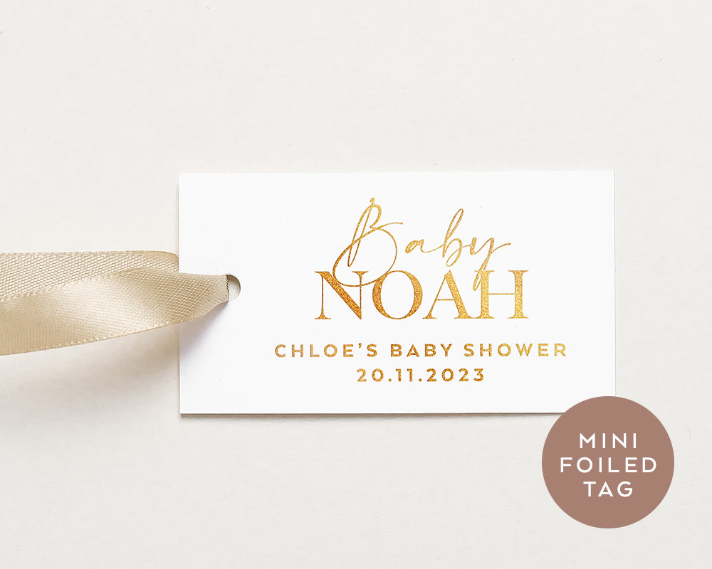 20pcs Mini Gold Foiled Baby Shower Favour Tags Gift Tags