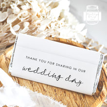 Load image into Gallery viewer, Customised Minimalist Style Mini Milk Chocolate Bar 40g, &quot;Love is Sweet&quot; Personalised Wedding Party Favour
