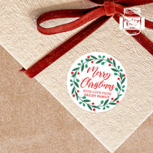 Load image into Gallery viewer, Christmas Gift Stickers Personalised Wreath Style Gift Stickers
