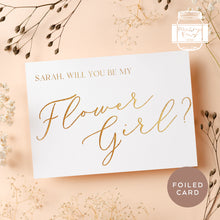 Load image into Gallery viewer, 5 x 7 &quot; Foiled Calligraphy Style Bridal Proposal Card &quot;Will You be My Bridesmaid&quot;

