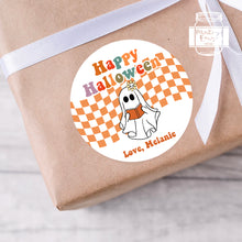 Load image into Gallery viewer, Halloween Groovy Ghost Style Favour Stickers, Halloween Stickers
