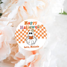 Load image into Gallery viewer, Halloween Groovy Ghost Style Favour Stickers, Halloween Stickers

