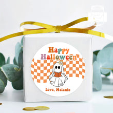 Load image into Gallery viewer, Halloween Groovy Ghost Style Favour Stickers, Halloween Stickers

