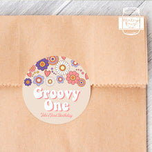 Load image into Gallery viewer, Groovy Floral Style Stickers Kids Birthday Party Stickers
