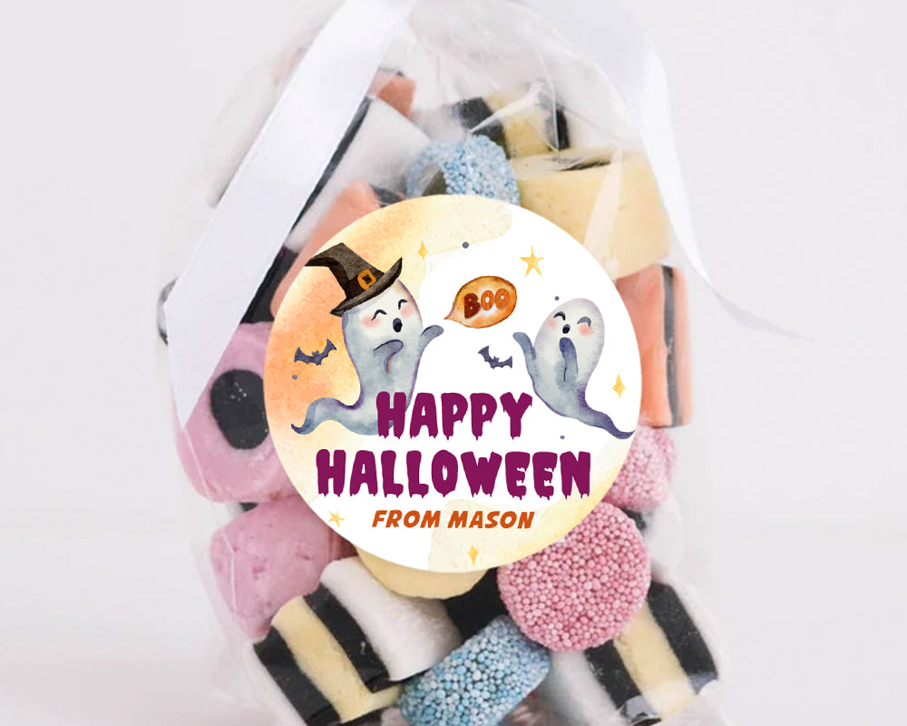 Halloween boo Ghost Style Favour Stickers, Halloween Stickers