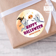 Load image into Gallery viewer, Halloween boo Ghost Style Favour Stickers, Halloween Stickers
