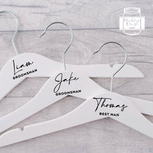 Load image into Gallery viewer, Custom Sticker Wedding Hanger Name Label Wood Hanger Label Gift Box Label Decal Style
