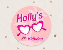 Load image into Gallery viewer, Retro Pink Girly Beach Style Birthday Party Stickers
