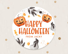 Load image into Gallery viewer, Halloween Watercolour Pumpkin Style Favour Stickers
