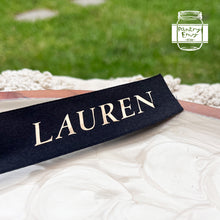 Load image into Gallery viewer, Personalised Custom Satin Ribbon for Weddings, Place Card &amp; Drink Tag

