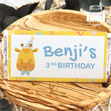 Load image into Gallery viewer, Customised Cute Giraffe Style Mini Milk Chocolate Bar 40g, Personalised Birthday Party Favour
