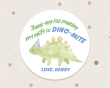 Load image into Gallery viewer, Dino-mite Party Watercolour Style Dinosaur Kids Birthday Party Stickers
