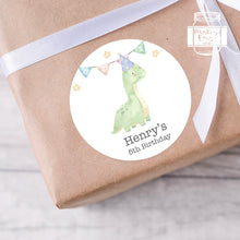 Load image into Gallery viewer, Watercolour Style Dinosaur Kids Birthday Party Stickers

