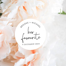 Load image into Gallery viewer, His Favourite Her Favourite Minimalist Style Wedding Favours Stickers
