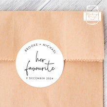 Load image into Gallery viewer, His Favourite Her Favourite Minimalist Style Wedding Favours Stickers
