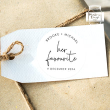Load image into Gallery viewer, His Favourite Her Favourite Minimalist Style Wedding Favours Stickers
