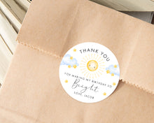 Load image into Gallery viewer, Cute Sunshine Style Thank You Stickers Kids Birthday Party Stickers
