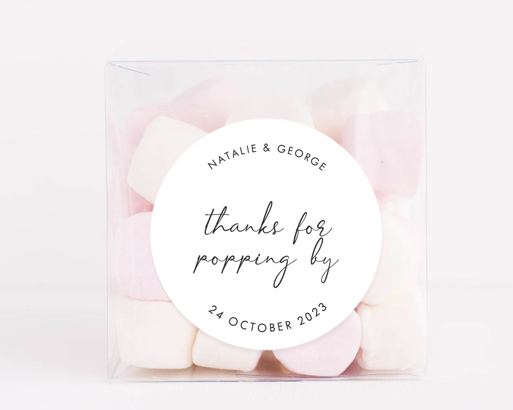 Thank You for Poppy By Minimalist Style Wedding Thank You Stickers Favours Stickers