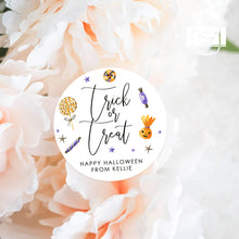 Load image into Gallery viewer, Halloween Trick or Treat Style Favour Stickers, Halloween Stickers
