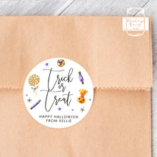 Load image into Gallery viewer, Halloween Trick or Treat Style Favour Stickers, Halloween Stickers
