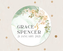 Load image into Gallery viewer, Greenery Floral Style Wedding Stickers, Wedding Favours Stickers
