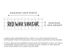 Load image into Gallery viewer, Personalised Oil and Vinegar Bottle Sticker
