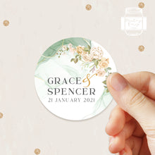 Load image into Gallery viewer, Greenery Floral Style Wedding Stickers, Wedding Favours Stickers
