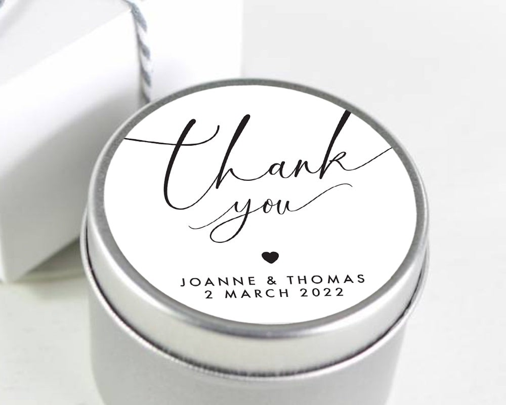 Elegant Minimalist Style Wedding Thank You Stickers