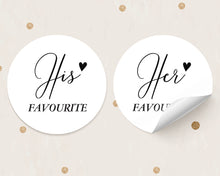 Load image into Gallery viewer, Minimalist His Favourite Her Favourite Wedding Favour Stickers
