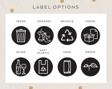 Load image into Gallery viewer, Twin Bins Sticker General Waste Recycle Glasses
