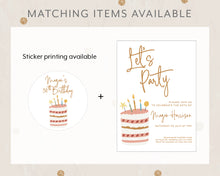 Load image into Gallery viewer, Birthday Cake Style Invitation Template, Printable Invitation, Birthday Cake Themed Print It Yourself Cute Party Birthday Invite, Invitation
