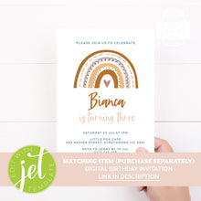 Load image into Gallery viewer, Boho Rainbow Themed Birthday Party Stickers
