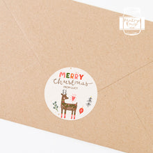 Load image into Gallery viewer, Personalised Cute Deer Christmas Gift Stickers
