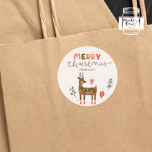 Load image into Gallery viewer, Personalised Cute Deer Christmas Gift Stickers

