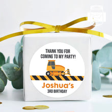 Load image into Gallery viewer, Construction Style Kids Birthday Party Stickers Boys Birthday Stickers
