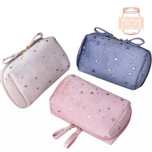 Load image into Gallery viewer, Velvet Makeup Bag Personalised Starry Velvet Makeup Bags Girls Gift Idea Women Travel Case, Christmas Gift
