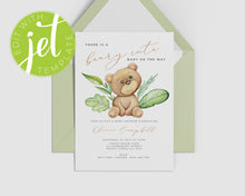 Load image into Gallery viewer, Cute Bear Style Baby Shower Printable Invitation Template, Print It Yourself Beary Cute Baby Shower Invite, Invitation Template
